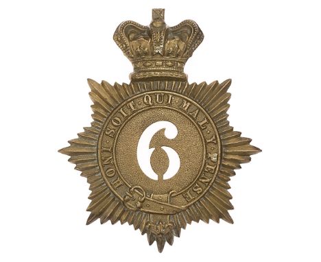 6th (Royal First Warwickshire) Regiment of Foot Victorian quilted pattern shako plate badge c. 1861-69. Good die-stamped bras