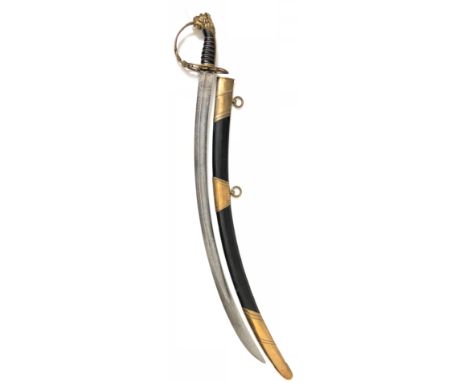 Napoleonic War Period 1803 Pattern Infantry Officer's Sword A good example, the single edged curved blade with 3/4 length eng