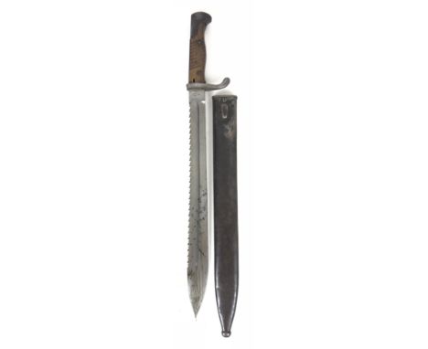 WW1 Imperial German Model 1898/05 Butcher Sawback Bayonet A good example, single edged blade widening to the point with rear 