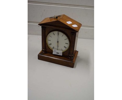 SMALL LATE 19TH CENTURY MANTEL CLOCK IN WALNUT ARCHITECTURAL CASE