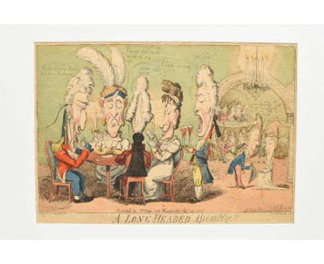 Isaac Cruikshank (1764 - 1811), hand-coloured etching - A Long Headed Assembly!!  Published by T. Tegg, September 26th 1806, 