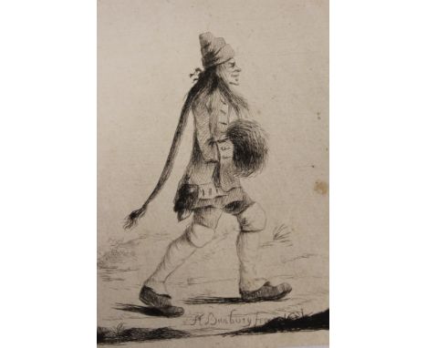 Henry William Bunbury (1750 - 1811), etching - Charles Fox, 1782, 190mm x 140mm, Paysan des Alpes, c. 1769 / 1770, 161mm x 14