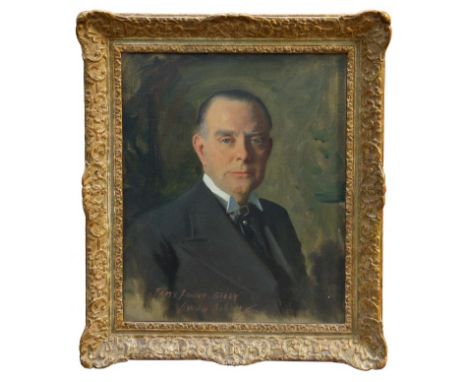 Cowan Dobson (1894 - 1980), oil on canvas - portrait of a gentleman, signed and inscribed - To My Friend "Billy", in glazed g