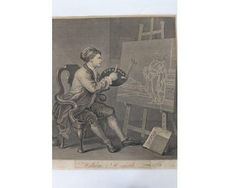 William Hogarth (1697 - 1794), etching and engraving - William Hogarth Painting the Comic Muse, 1794 (Heath 1822 edition), 45