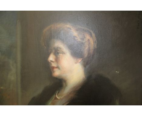 Raimundo De Madrazo (1841 - 1920), oil on canvas - portrait of a lady in fur-lined evening coat, signed and dated 1910, in gi