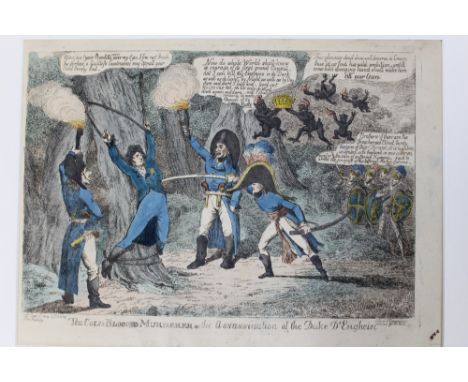 Charles Williams (act. 1797 - 1830), hand-coloured etching - The Cold Blooded Murderer or the Assassination of the Duke D'Eng