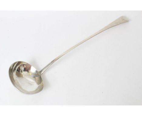 George IV silver Old English pattern soup ladle with engraved armorial crest (London 1821), maker - R. P.  All at approximate