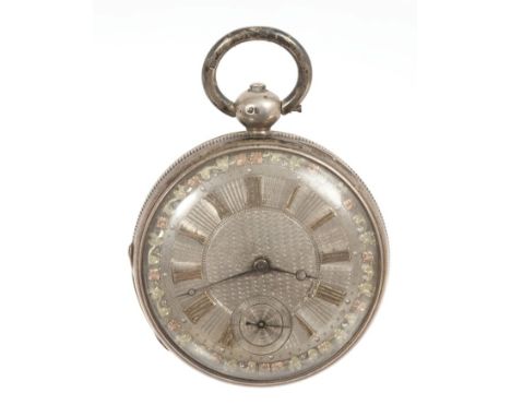 George IV gentlemen's silver pocket watch with fusee movement and verge escapement, the circular engine-turned silver dial wi