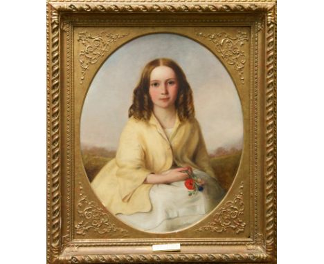 James Irvine (1833 - 1899), oil on canvas - portrait of Elizabeth Allen, in gilt frame, 75cm x 61cm