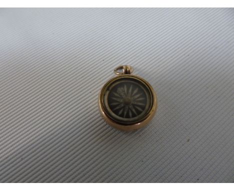 Gold cased compass fob