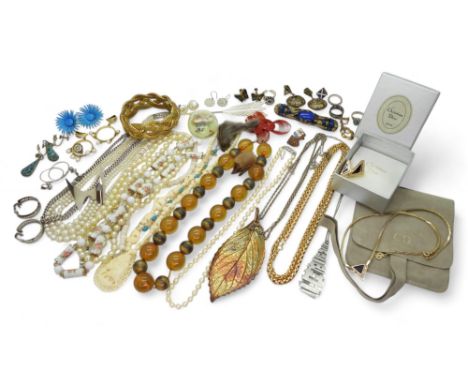A&nbsp;vintage&nbsp;gold plated necklace marked Christian Dior together with matching earrings, probably from the 1990s, with