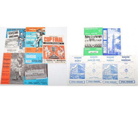 A small collection of 1960s-era Rangers F.C. Scottish Cup, Scottish League Championship and Fairs Cities' Cup football progra