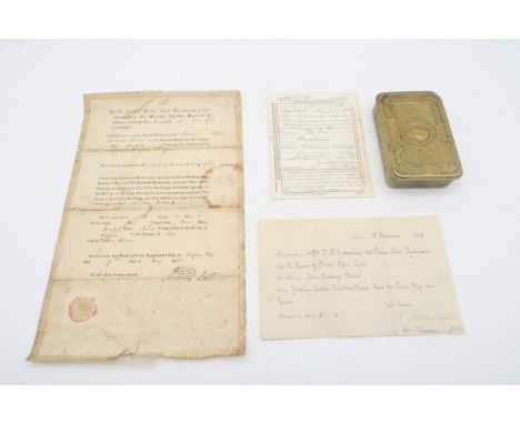 A Georgian Fifeshire Regiment of Militia discharge certificate, signed by the Earl of Morton, Lord Lieutenant and Commander o