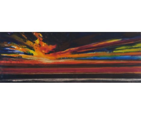 JAMES SPENCE RSW RGI (SCOTTISH 1929-2016) &nbsp;STORM LIGHT FROM MALLAIG &nbsp;Watercolour and acrylic, signed lower right, d