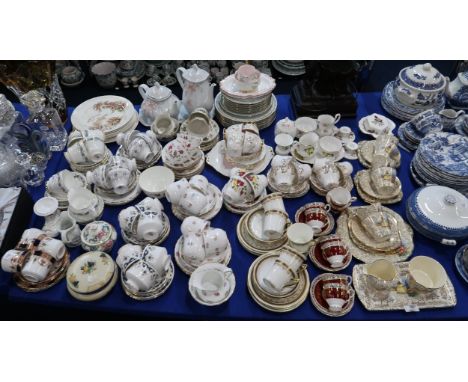 An Empire Crinoline Lady pattern teaset, together with other tea and coffee wares including Tuscan, Paragon, Colclough etc Co