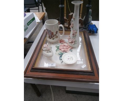 diorama and 4 pieces of pottery inc. Spode
