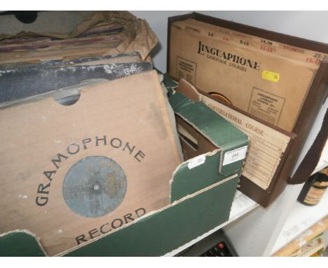 shelf of shellac records