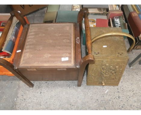 brass coal scuttle and commode stool
