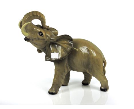 Large well modelled ceramic figurine of an African elephant, 15" high 