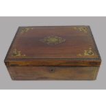 Elegante Schreibschatulle, England, 19. Jahrhundert, Palisander mit Boulle-Einlegearbeiten, 12 x 33