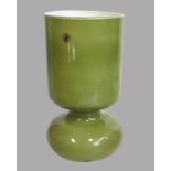 Tischlampe "Lykta", Ikea, 2000er Jahre, grünes Überfangglas, Originaletikett, h 25,5 cm, d 14 cm.