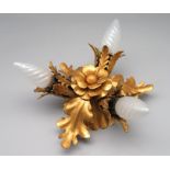 Vintage Decken- oder Wandlampe, Italien, 1960er Jahre, vegetabil verziertes und vergoldetes Metall,