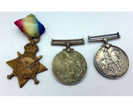 A British War Medal to T.5371 Pte.A.J.Attrill The Queen's R., a 1914/15 Star to SS-1424 Pte.C.Barron A.S.C. and a World War I