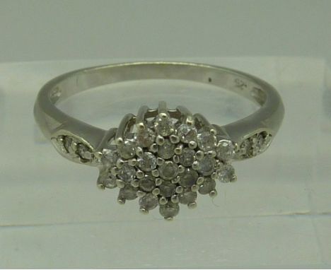 A 9ct white gold and diamond ring