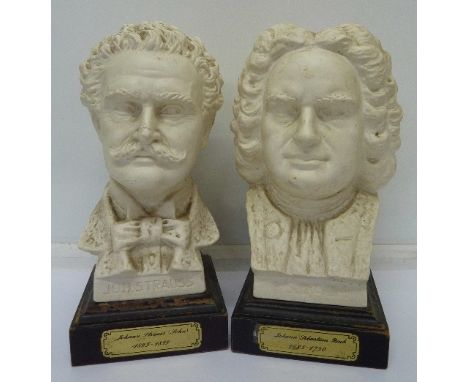 Two Goebel busts, Strauss and Bach, height 23cm