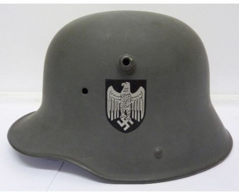 A German World War II helmet, restored