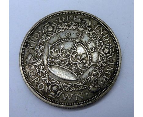 A George V wreath dated 1928, R. Crown in wreath 