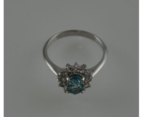 A 9ct blue and white sapphire ring
