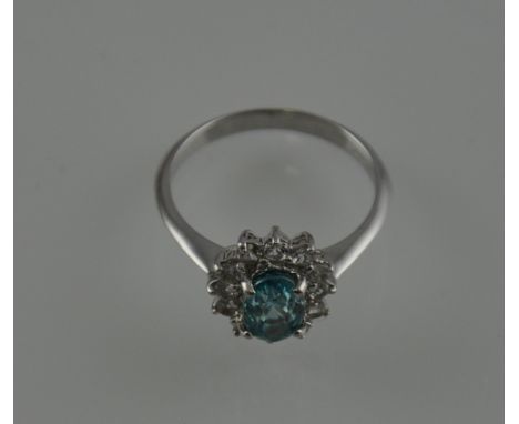 A 9ct blue and white sapphire ring