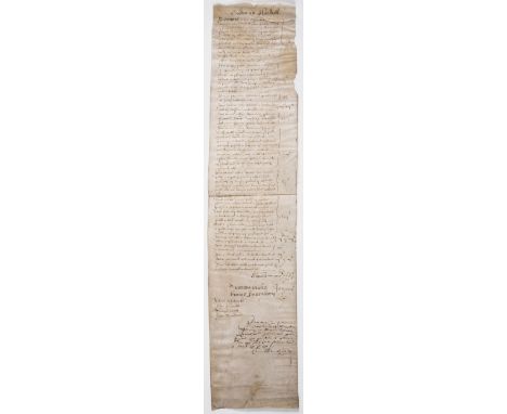 NO RESERVE Elice Hall.- Goodes at Elice Hall, manuscript inventory, on vellum, tear repaired with at head, creased, yellowed,