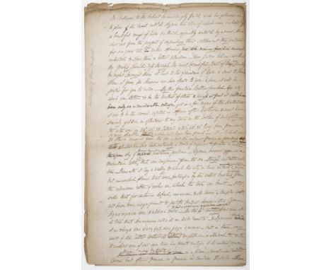 Campbell (Thomas, poet, 1777-1844) Autograph draft from a larger work, 2½pp., numbered 25-27 with corrections and amendments 