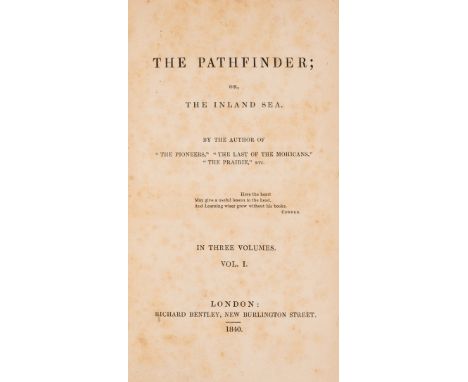 NO RESERVE Cooper (James Fenimore) The Pathfinder, 3 vol., first edition, contemporary ink ownership name to pastedowns, ligh