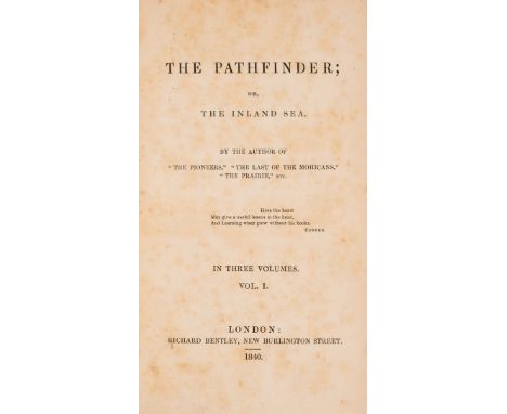 NO RESERVE Cooper (James Fenimore) The Pathfinder, 3 vol., first edition, contemporary ink ownership name to pastedowns, ligh