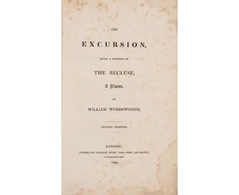NO RESERVE Wordsworth (William) The Excursion, Being a Portion of the Recluse, second edition, signed by the author to front 