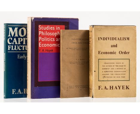 Economics.- Hayek (Friedrich August) Individualism and Economic Order, new endpapers, jacket spine browned, spine ends and co