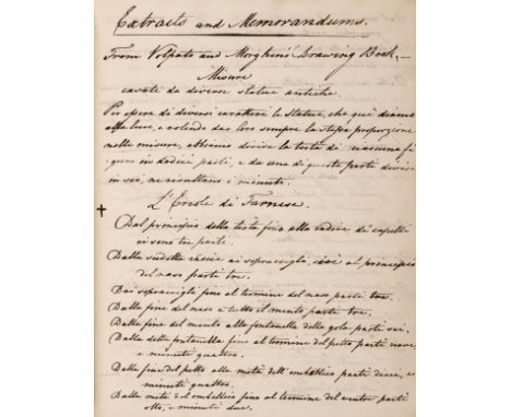 NO RESERVE Art.- Extracts and Memorandums chiefly relating to The Fine Arts... From Volpato and Morghen's Drawing Book, manus