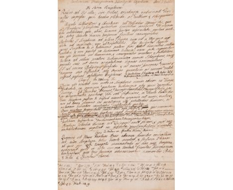 NO RESERVE Religious notes.- [Commonplace book of religious notes], manuscript in Latin and English, in several hands, extrac