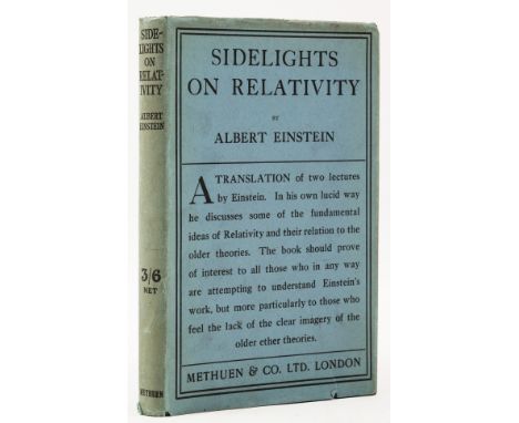 Einstein (Albert) Sidelights on Relativity, first English translation, 1p. of diagrams in text, 8pp. publisher's catalogue at