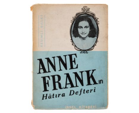 Frank (Anne) Anne Frank'in Hâtira Defteri [The Diary of Anne Frank], first Turkish edition, ink ownership name to title, illu