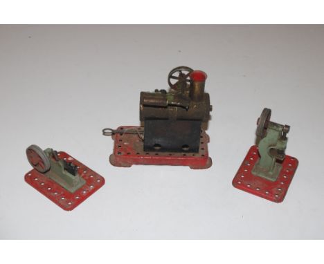 A Mamod stationary engine and two attachments 