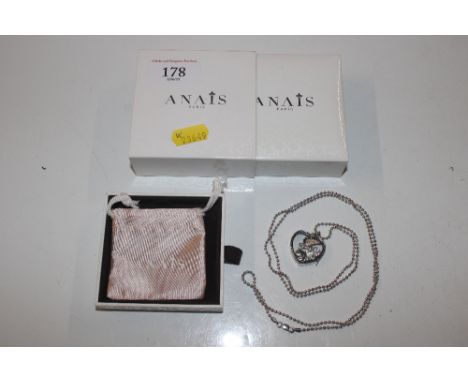 A Sterling silver Anais Paris pendant on chain in original box 