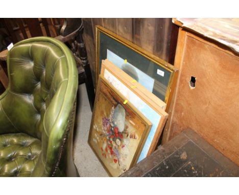 A watercolour study of Pin Mill; a portrait study and three oil paintings