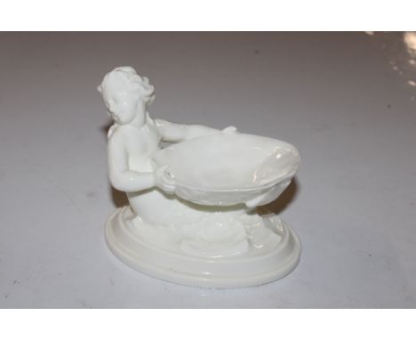 A Royal Worcester porcelain dish supported by a mermaid 