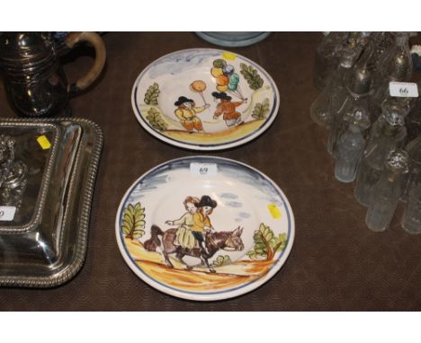 A pair of Delft style plates marked MF