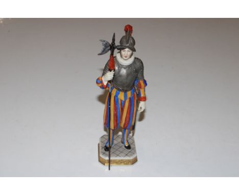 A porcelain statue of Papal Swiss Guard model No. V10829