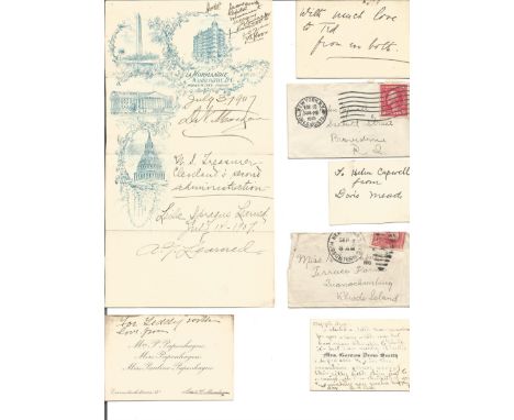 Vintage autograph collection about 18 cards, notes from famous US people, some note on business cards. Might find some good n